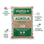 AGROLA Holzpellets Premium – 33 Säcke à 15 kg (495 kg)