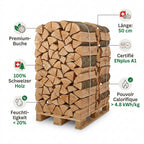 AGROLA Brennholz Premium-Buche 50 cm – Palette (~600 kg)