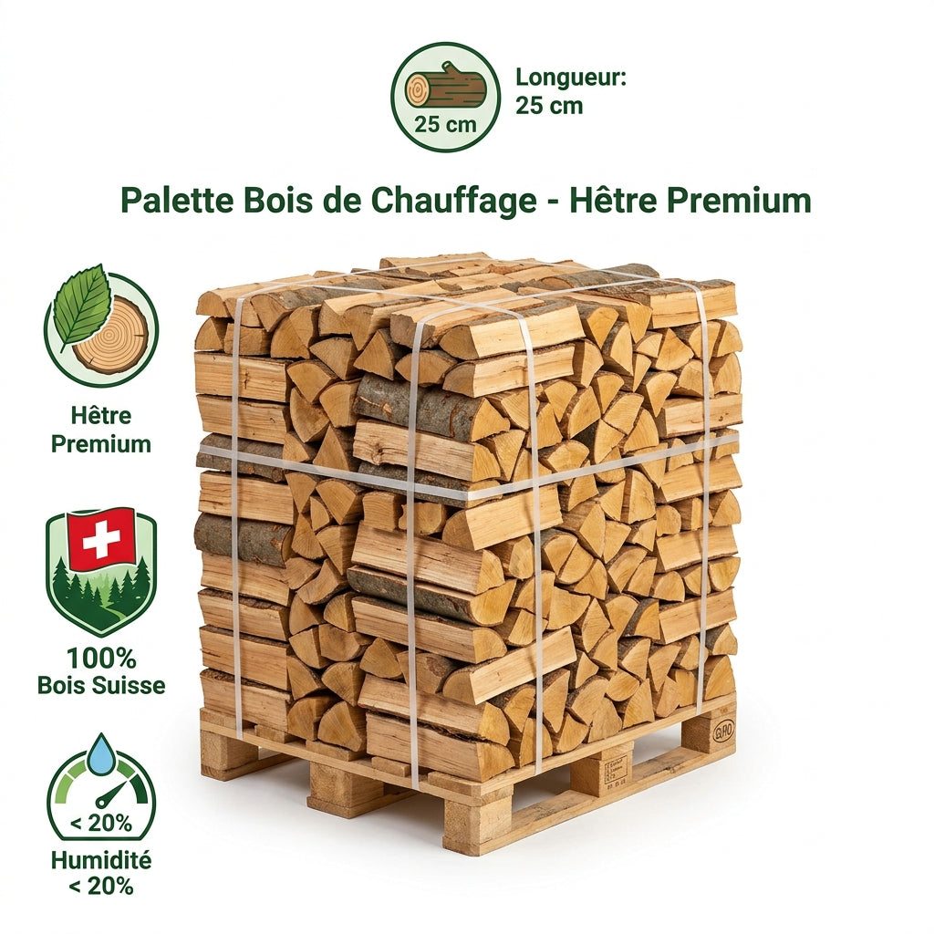 AGROLA Brennholz Premium-Buche 25 cm – Palette (~480 kg)
