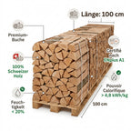 AGROLA Brennholz Premium-Buche 100 cm – Palette (~750 kg)